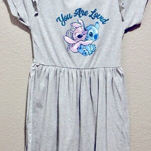 Gray Dress with Stitch and Angel Design